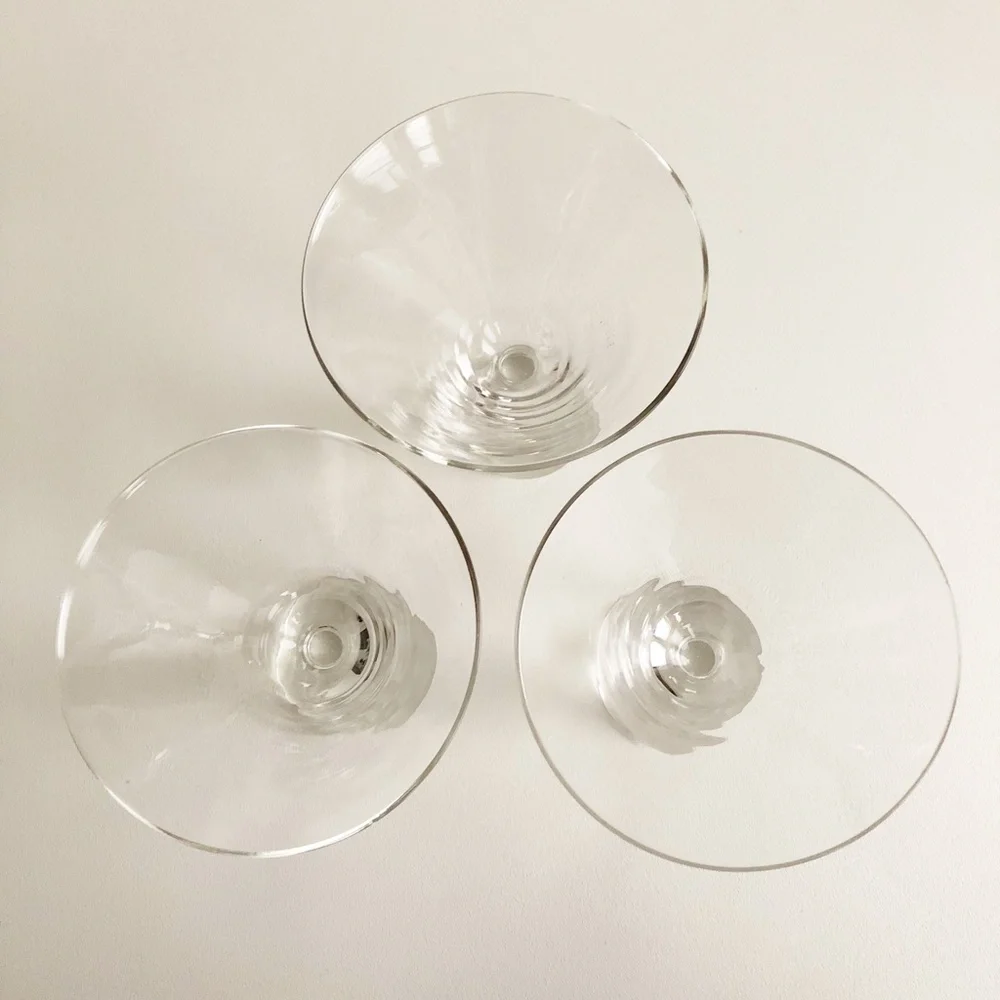 3-Martini Glass Frosted Honeycomb Weighted Stem 2